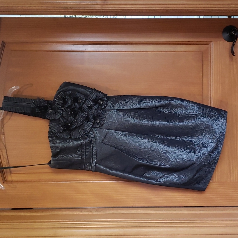 BCBG metallic charcoal gray dress Size 6